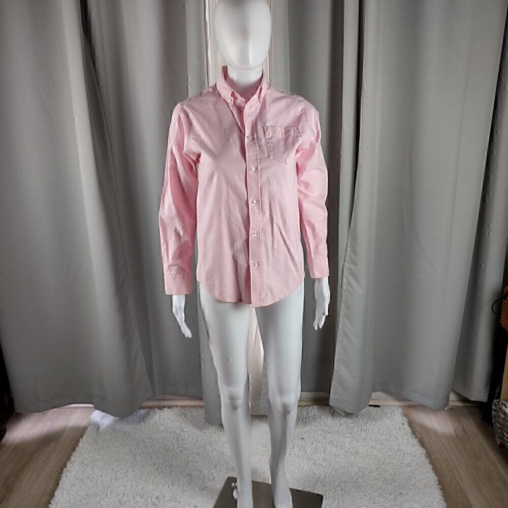 Izod Women's Pink Cotton Blend Button Down Dress Shirt Size 14R